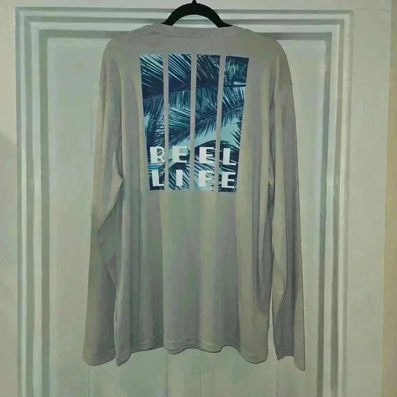 Reel Life Mens LS Poly Fishing Sun Defender UV 50 Long Sleeve Gray Size XXL - Picture 8 of 11